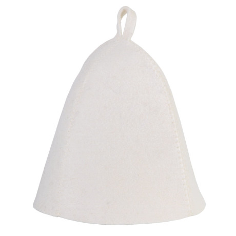 Набор банный ЭКОНОМ 2 предмета без вышивки (шапка, коврик) в пакете, войлок белый/серый