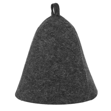 Набор банный ЭКОНОМ 2 предмета без вышивки (шапка, коврик) в пакете, войлок белый/серый