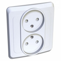 Systeme Electric Этюд роз. СУ 2 мест. бел. (пл.осн., штор.) PC16-006B (20!)