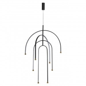 ODEON LIGHT 6633/95L HIGHTECH ODL24 мет./черн/акрил подвес  (регулир. рожки) LED 95W 3000K MEMFI