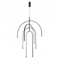 ODEON LIGHT 6633/95L HIGHTECH ODL24 мет./черн/акрил подвес  (регулир. рожки) LED 95W 3000K MEMFI