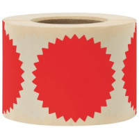 Этикетка самоклеящаяся д/опечатывания документов ЗВЕЗДОЧКА красная, 52 мм, 500 шт, BRAUBERG 111742