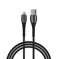 ВСЁГАЗИН Кабель для зарядки Богатырь iP, 1м, Быстрая зарядка 2.4А, 12W, тканевый, черный