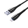 ВСЁГАЗИН Кабель для зарядки Богатырь iP, 1м, Быстрая зарядка 2.4А, 12W, тканевый, черный