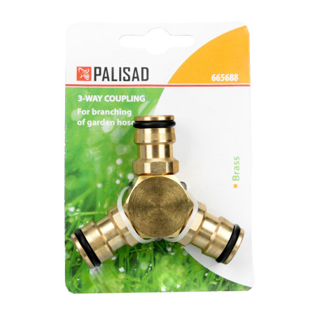 Тройник для разветвления или соединения, штуцерный, латунный Palisad