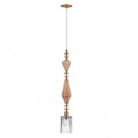 ODEON LIGHT 5414/1E MODERN ODL_EX25 93 ант.бронз/терракот/беж/стекло/кер. Подвес E14 1x40W TERRA