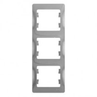 Systeme Electric GLOSSA рамка СУ 3 мест. алюм. (вертик.) GSL000307 (5!)