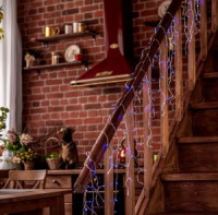 Гирлянда-бахрома ул. ULD-B3007-200/TTK 200LED белый+син 3м. (мерц.) соед., прозр. провод IP44 Uniel