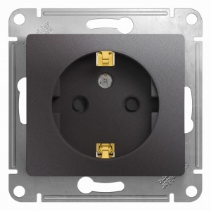 Systeme Electric GLOSSA мех. роз. СУ 1 мест. графит (пл.осн., земля, штор.) GSL001345 (5!)