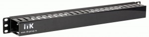 ITK 19" пластиковый кабельный органайзер с крышкой, глубина 60мм, 1U, черный