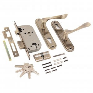 АЛЛЮР 127/1 AB ст.бронза 5кл М/О расстояние 70мм 1-ригель Замок врезной с/руч  (12)