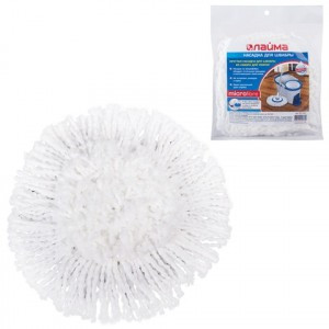 Насадка МОП круглая д/швабры, крепление липучка, микрофибра, d -16 см, Лайма 601487