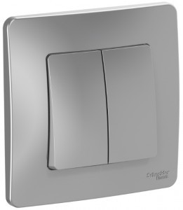 Systeme Electric BLANCA выкл. СУ 2 кл. 10А алюм. (пл.осн.) BLNVS010503 (10!)