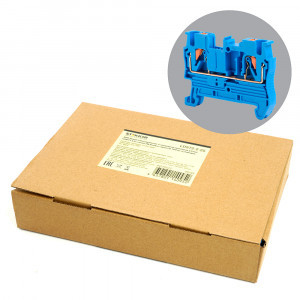 Stekker зажим самозажимной 2-х проводный проходной ЗНИ 2,5мм2 LD572-2-25 (JXB PT 2,5) серый 49249