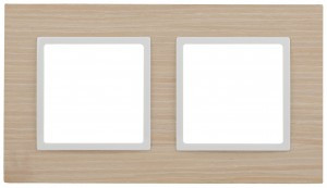 ЭРА 14 Elegance рамка СУ 2 мест. дерево,белен.дуб-бел, 14-5302-01 2629