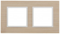 ЭРА 14 Elegance рамка СУ 2 мест. дерево,белен.дуб-бел, 14-5302-01 2629
