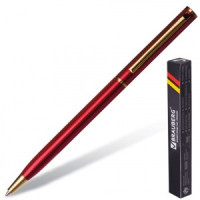 Ручка шарик. BRAUBERG бизнес-класса "Slim Burgundy", корпус бордо, золот. детали, 1мм, синяя 141403