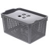 Корзинка Лофт 5,3л 295х185х145мм с крышкой белый, серый