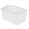Корзинка Лофт 5,3л 295х185х145мм с крышкой белый, серый