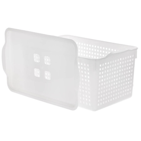 Корзинка Лофт 5,3л 295х185х145мм с крышкой белый, серый