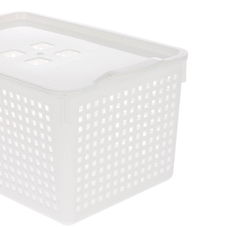Корзинка Лофт 5,3л 295х185х145мм с крышкой белый, серый