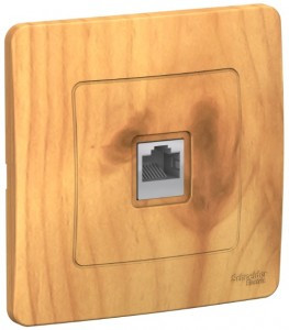 Systeme Electric BLANCA роз. телеф. СУ 1 мест. ясень (пл.осн., RJ11) BLNIS011005 (10!)