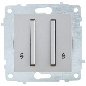 OVIVO мех. выкл. СУ 2 кл. 10А (узкая клавиша, проходной) серебро (ко всем рамкам) 610-000210-211