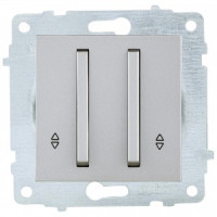 OVIVO мех. выкл. СУ 2 кл. 10А (узкая клавиша, проходной) серебро (ко всем рамкам) 610-000210-211