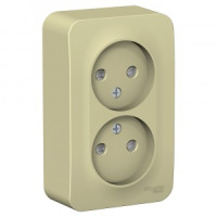 Systeme Electric BLANCA роз. ОУ 2 мест. 16А беж. (пл.осн., штор., изол.пл.) BLNRA001217 (10!)