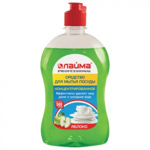 Средство д/мытья посуды 500 г, ЛАЙМА PROFESSIONAL, концентрат, "Яблоко", 604650