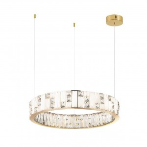 ODEON LIGHT 5072/80L HALL ODL24 495 зол/прозр/бел/хрусталь/алебастр Люстра LED 80W 3700K CROSSA