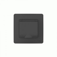 Systeme Electric BLANCA роз. СУ 1 мест. земля, штор, крышка(IP44) 16А 250В АНТРАЦИТ BLNRS441116 (5!)