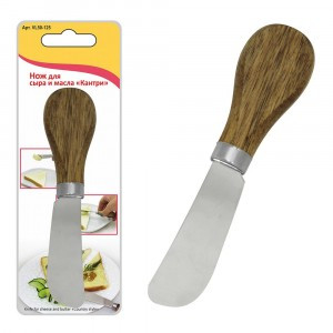 Нож д/сыра и масла "Кантри", 12,5*2,5см (кратность 6шт!!!), нерж.сталь, дерево VL50-125 Мультидом