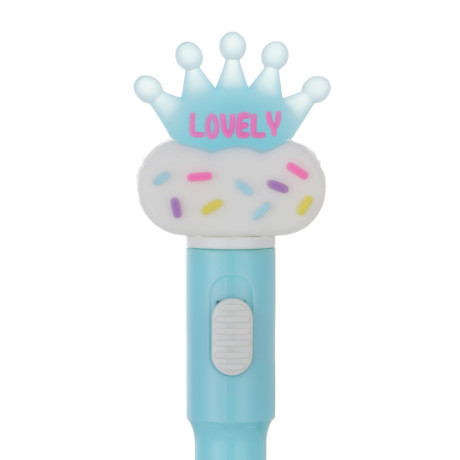 Ручка шариковая синяя 0,7мм, с LED подсветкой "Корона", 2 вида