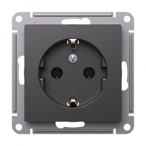 Systeme Electric AtlasDesign мех. роз. СУ 1 мест., земля, 16А, БАЗАЛЬТ ATN001443 (5!)