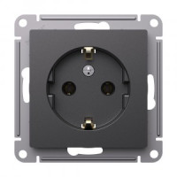 Systeme Electric AtlasDesign мех. роз. СУ 1 мест., земля, 16А, БАЗАЛЬТ ATN001443 (5!)