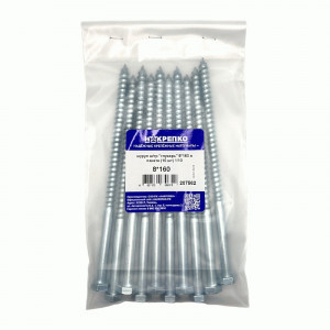 Шуруп ш/гр "глухарь" 8*160мм оцинк в пакете (10 шт) 1/10 НАКРЕПКО 207562