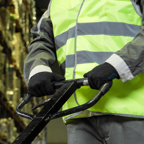 Перчатки трикотажные, ПВХ-покрытие "Точка", 10 класс, черные