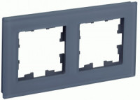 IEK BRITE Рамка СУ 2 мест. РУ-2-2-Бр стекло маренго матовый BR-M22-G-31-K35