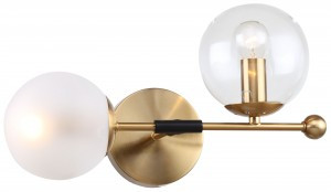 Rivoli бра 3145-402 Darlene 2хЕ14 40W 370х200х200 латунь/черный, белый/прозрачный 55499