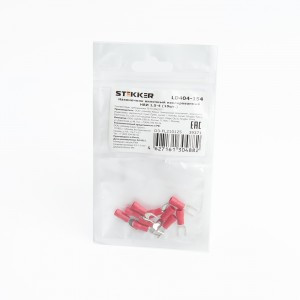 STEKKER Наконечник вилочный изолир. НВИ 1,5-4мм2 LD404-154 Красный (DIY уп.10шт, цена за уп.) 39371