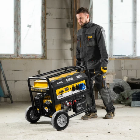 Генератор бензиновый PS 70 EA, 7.0 кВт, 230 В, 25 л, коннектор автоматики, электростартер Denzel