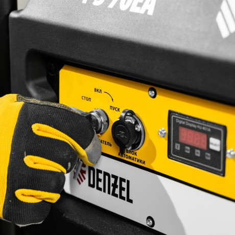 Генератор бензиновый PS 70 EA, 7.0 кВт, 230 В, 25 л, коннектор автоматики, электростартер Denzel