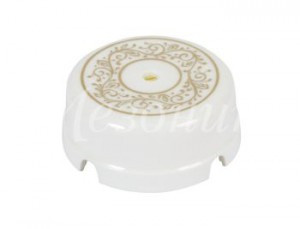 МЕЗОНИНЪ Коробка распред. фарфор (керамика) D80мм высота 33мм IP20, Императорская, белый Елизавета