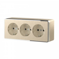 Werkel роз. ОУ 3 мест. 16A земля шторки Gallant (шампань рифленый) W5073110 a052594