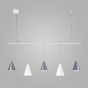 Eurosvet св-к подвесной E14 5x60 Вт 1200х140х1200 металл белый/серебряный Castle 50088/5 a057473