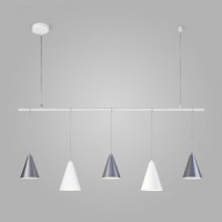 Eurosvet св-к подвесной E14 5x60 Вт 1200х140х1200 металл белый/серебряный Castle 50088/5 a057473