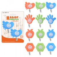 Крючки &quot;Улыбка&quot;, набор 2шт/уп, цена за уп (кратность 6шт!!!), сталь, пластик SM27-12 Мультидом