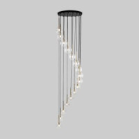 TK Lighting св-к подвес. 16x8W 500х500х2400 металл золото/прозр./черн Aurora 10182