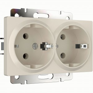 Werkel мех. роз. СУ 2 мест. 16A земля W1172062 (айвори матовый) a062427